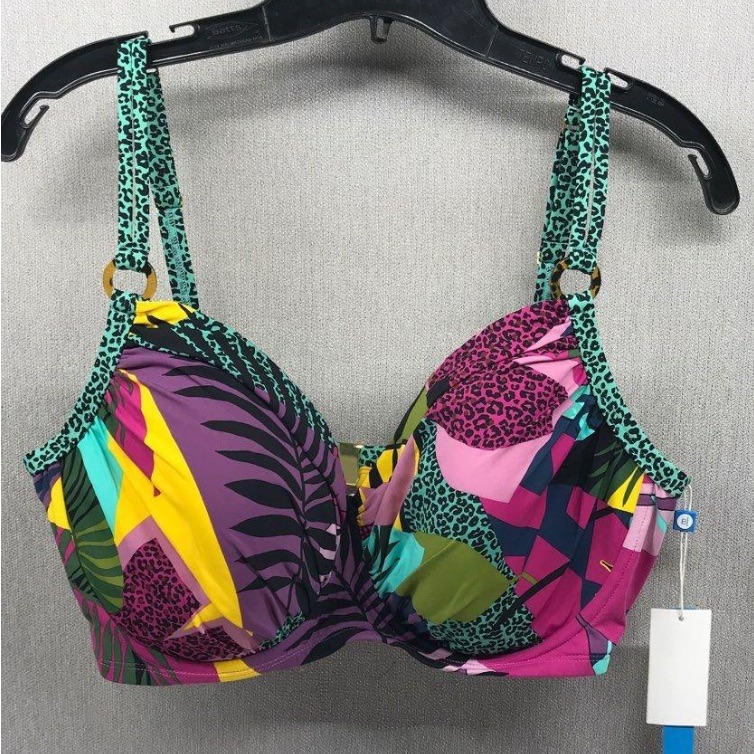Bleu Rod, Beattie Multicolor Underwire Swim Top Women's Size 18w W/ Tag